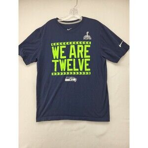 NIKE SEATTLE SEAHAWKS MEN'S SHIRT LARGE BLUE WE ARE TWELVE LOGO T-SHIRT CASUAL